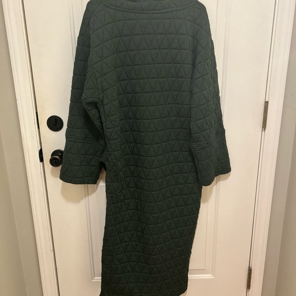Gershon Bram Quilted Green Cowl Neck Tunic Dress MEDIUM - Picture 7 of 8